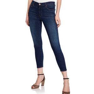J BRAND "#811 MID-RISE SKINNY LEG" Cropped Jeans In "RESERVED"